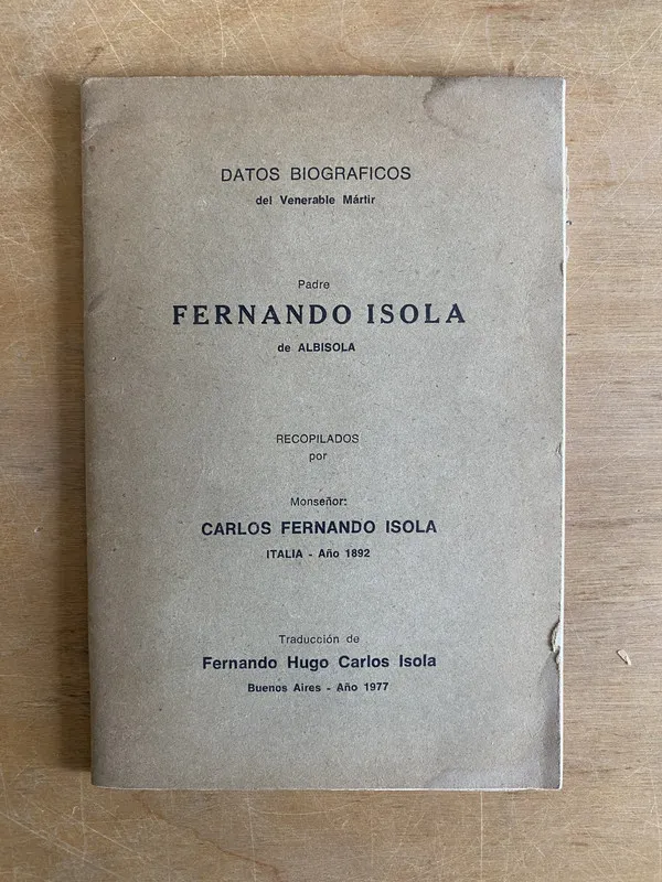 Datos biograficos del Venerable Martir Padre - Isola (2j5)