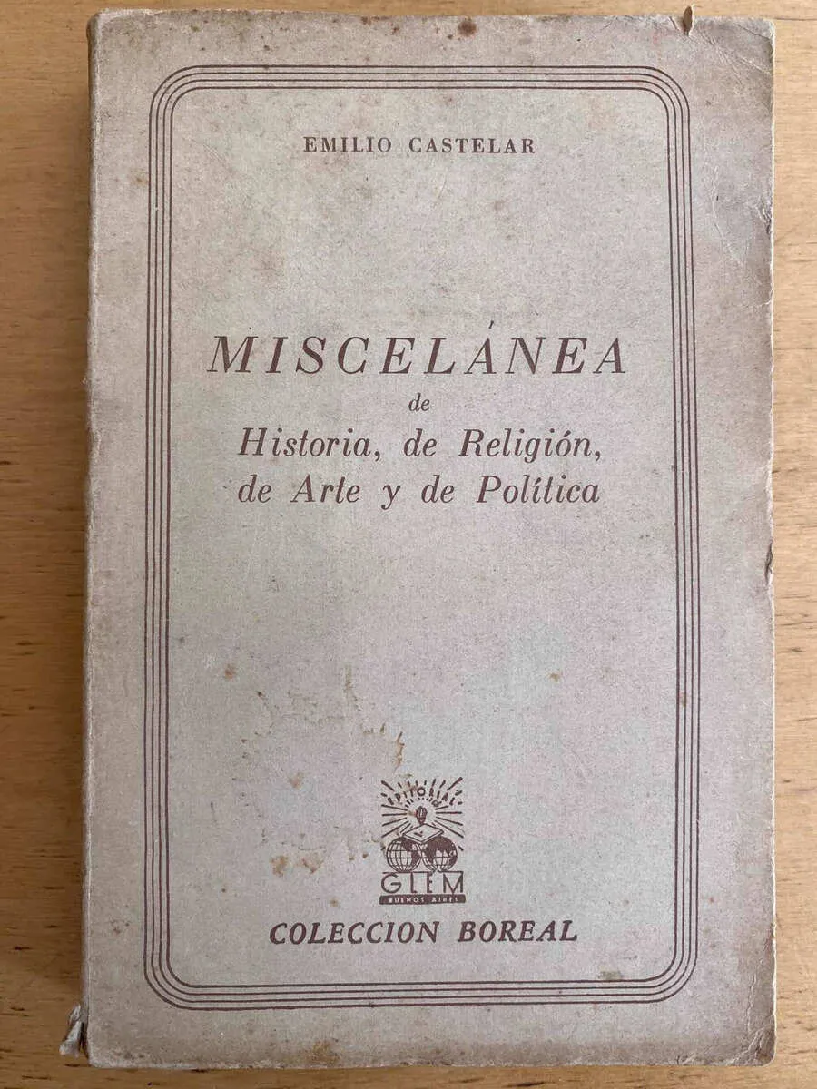 Miscelanea De Historia, De Religion, De Arte - Castelar (j3)