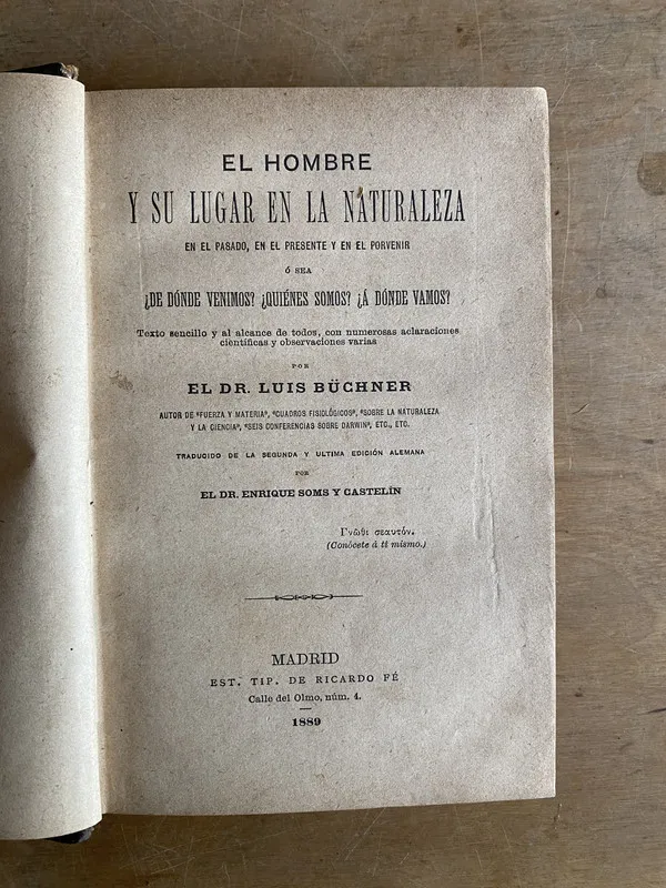 El hombre y su lugar en la naturaleza en - Buchner (2 e 6)
