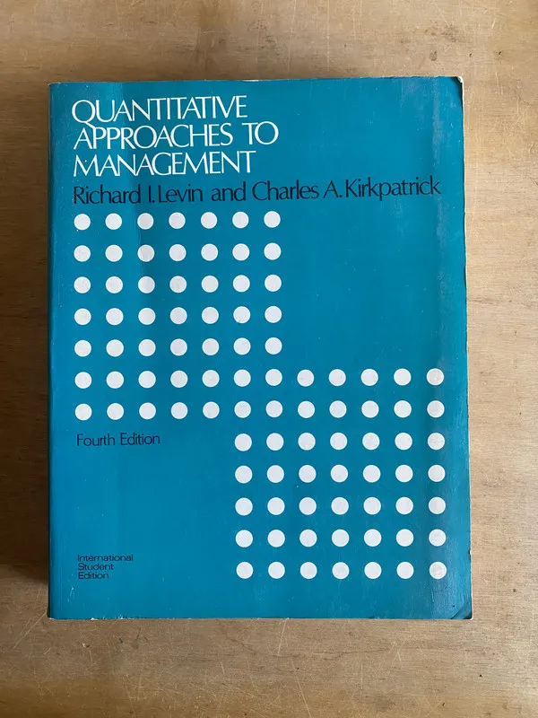 Quantitative approaches to management - Levin (2d2)
