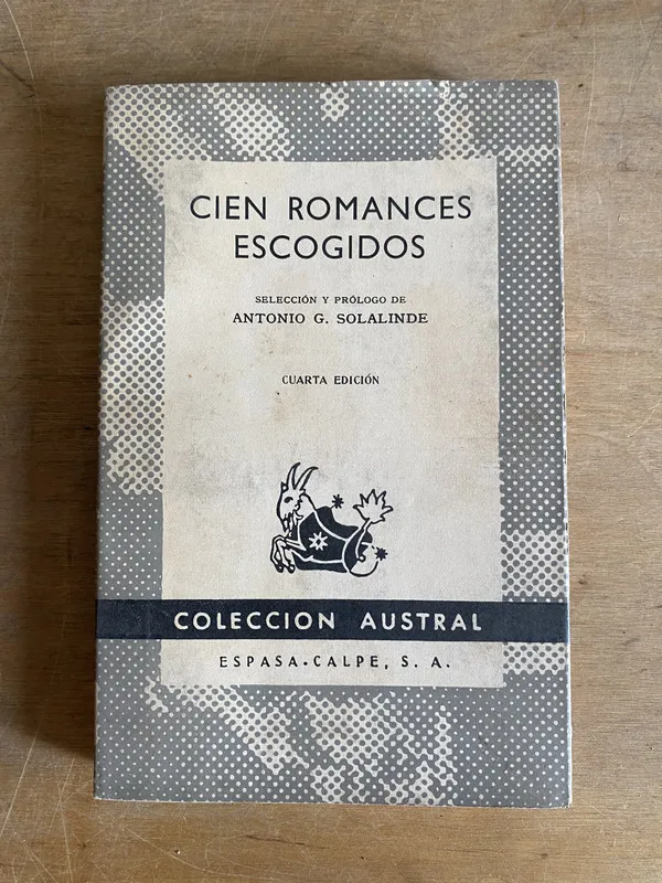 Tapa de Cien romances escogidos - Solalinde (2d7)