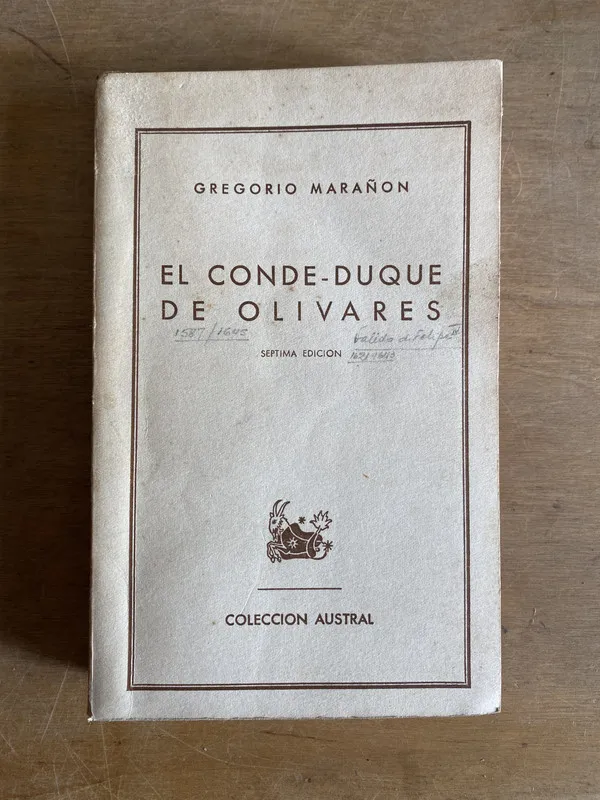 Tapa de El conde-duque de Olivares - Marañon (2d7)