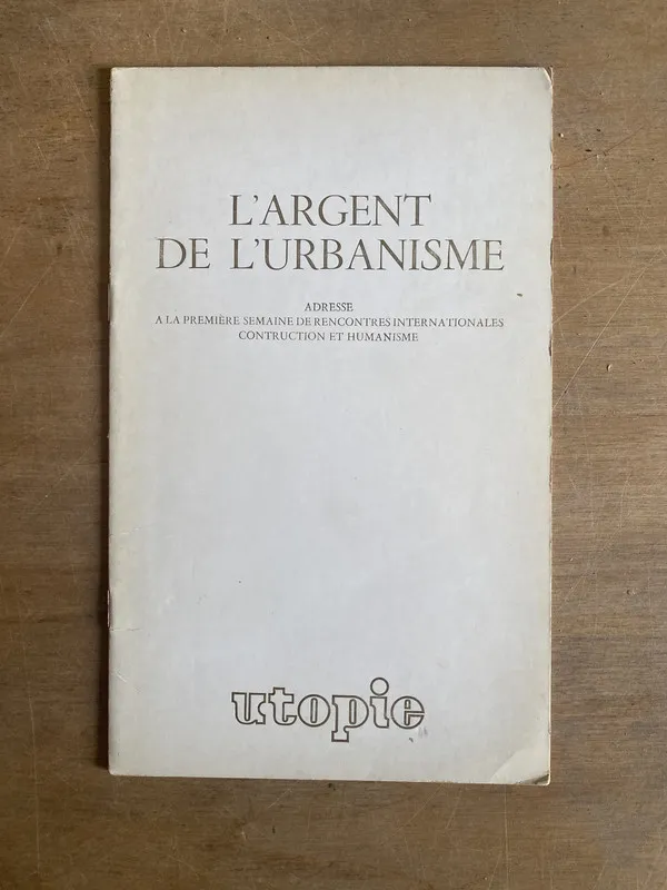 Tapa de L'argent de l'urbanisme - (3k7)