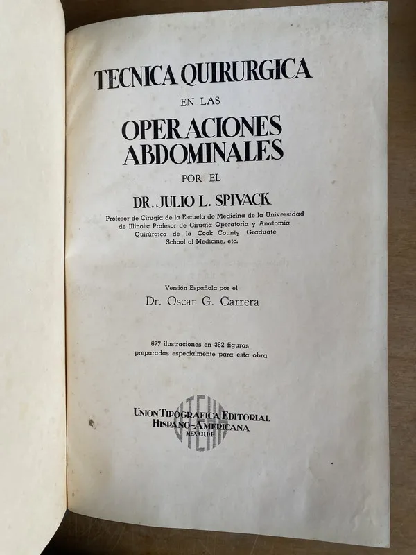 Tapa de Tecnica quirurgica en operaciones abdominales- Spivack (2p8