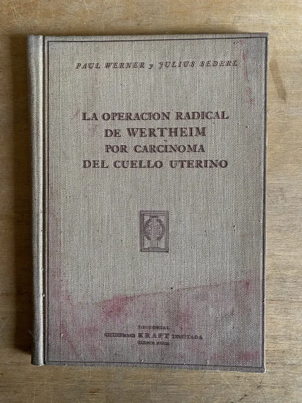Tapa de La operacion radical de Wertheim carcinoma- Werner (2p8)