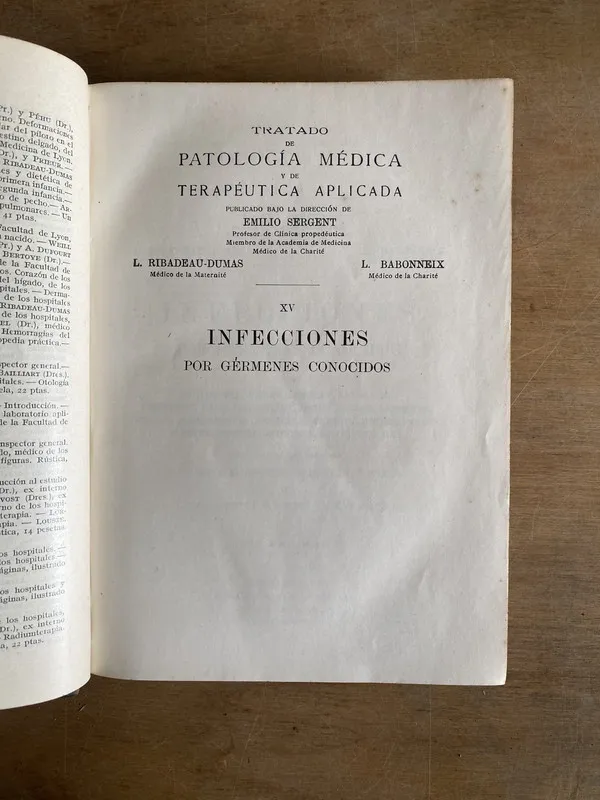 Tapa de Tratado de patologia medica y terapeutica apl- Sergent (2m8
