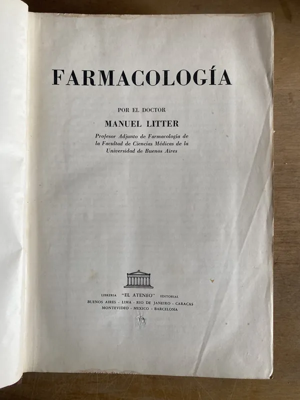 Tapa de Farmacologia - Litter, Manuel (2m8)