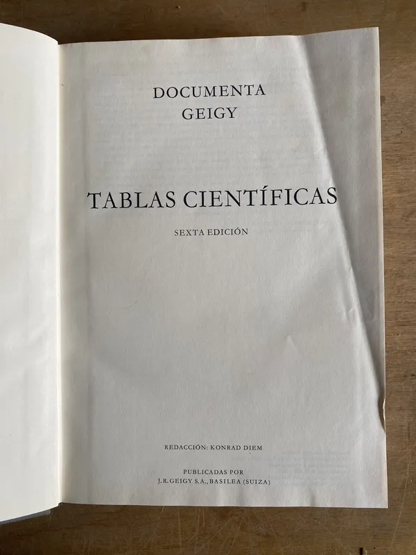 Tapa de Tablas cientificas - Diem, Konrad (2o8)