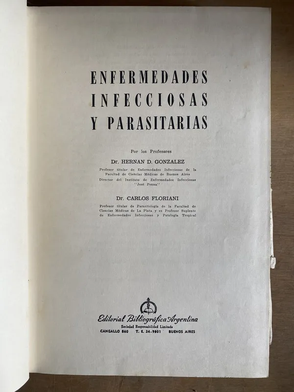 Tapa de Enfermedades infecciosas y parasitarias - Floriani (2o8)