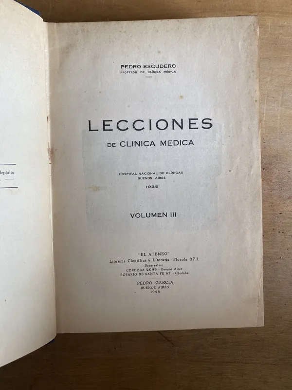 Tapa de Lecciones de clinica medica - Escudero, Pedro (2n8)