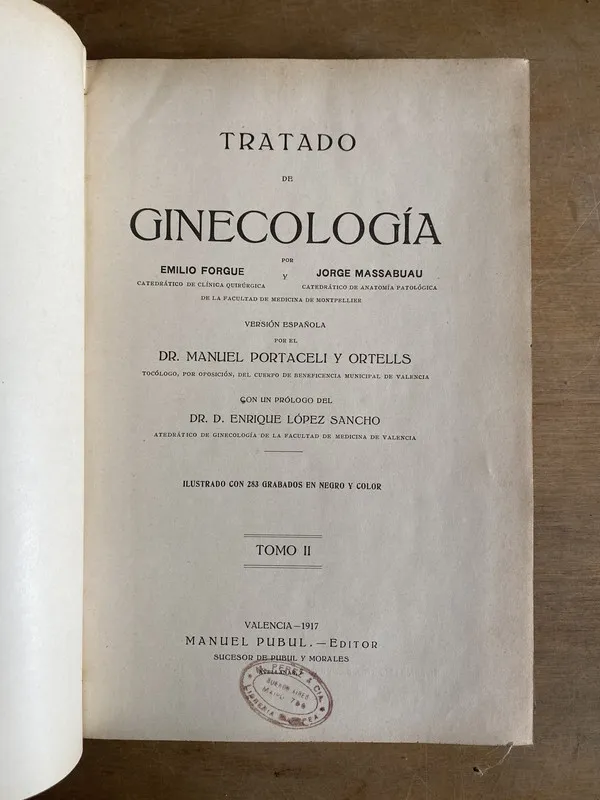 Tapa de Tratado de ginecologia - Forgue; Massabuau (2n8)
