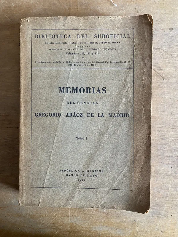 Tapa de Memorias del general Gregorio Araoz de la madrid (2c6)