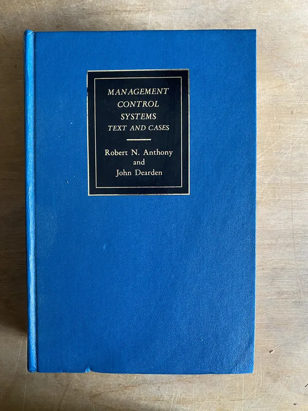Tapa de Management control systems, text and cases - Dearden (2c7)