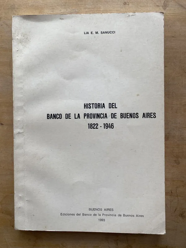 Tapa de Historia banco de la provincia de Buenos Aires- Sanucci (j7