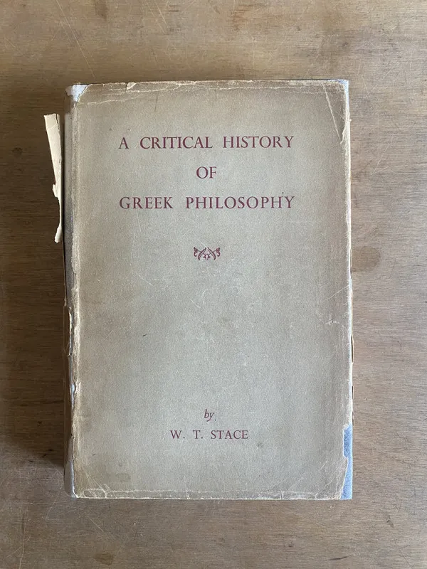 A critical history of greek philosophy - Stace, W. T. (3a8)