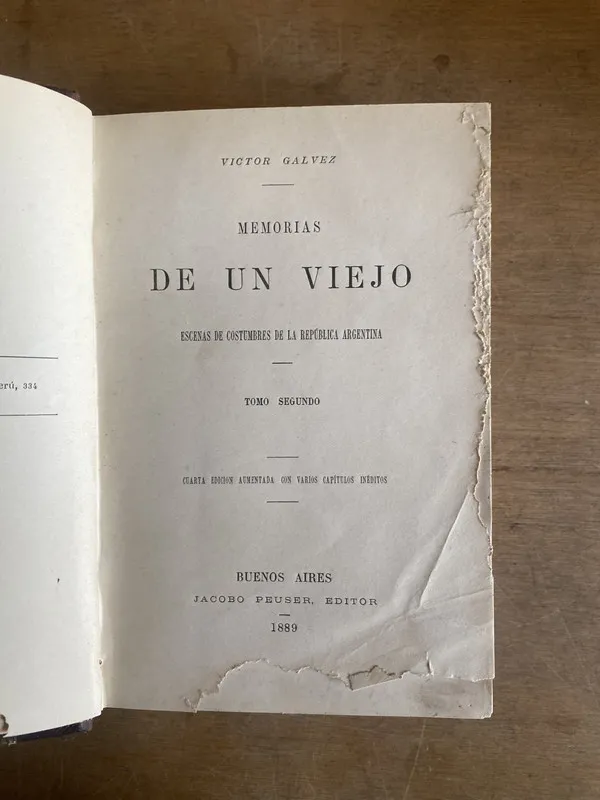 Tapa de Memorias de un viejo - Galvez, Victor (3j6)