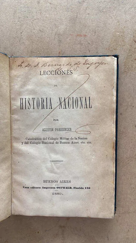 Lecciones De Historia Nacional - Pressinger, Agustin (p4)