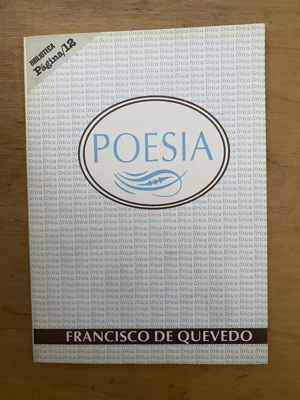 Tapa de Poesia - De Quevedo, Francisco (2cf)