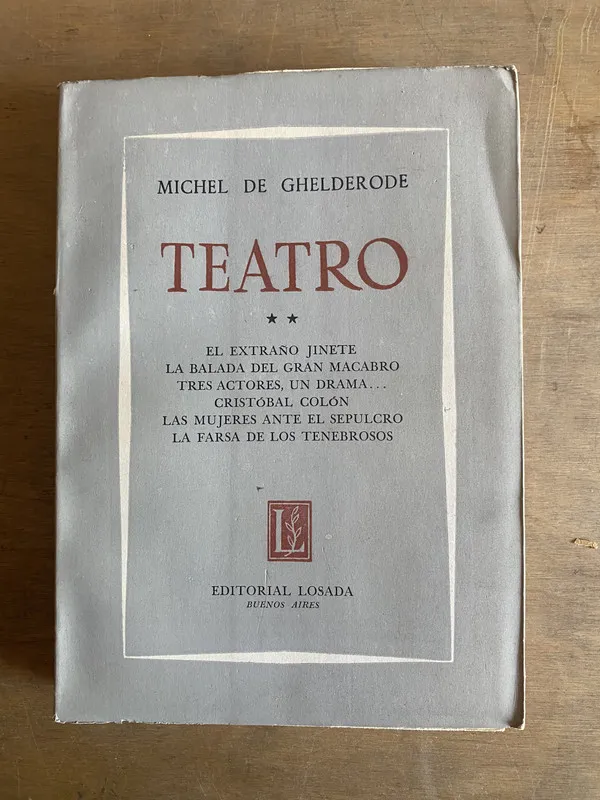 Tapa de Teatro - De Ghelderode, Michel (2b2)