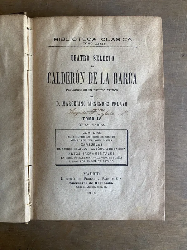 Teatro selecto de calderon de la - D. Menendez Pelayo (2k4)