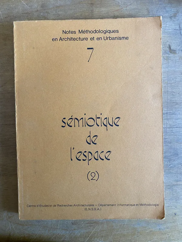 Tapa de Semiotique de l'espace - (2c4)