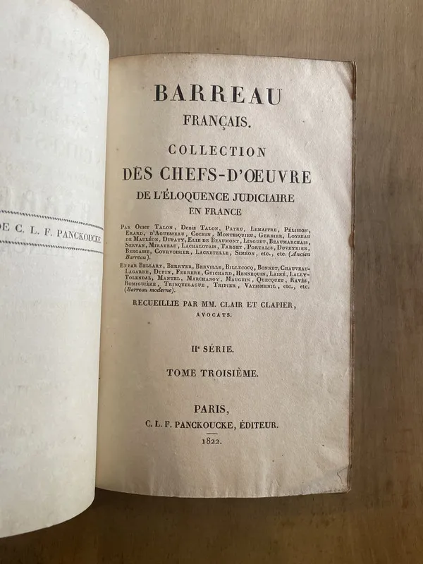 Barreau francais - Mm Clair et Clapier (y1)