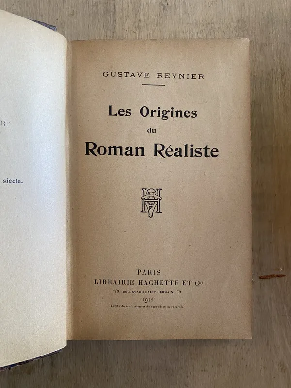 Les origines du Roman Réaliste - Reynier Gustave (y1)