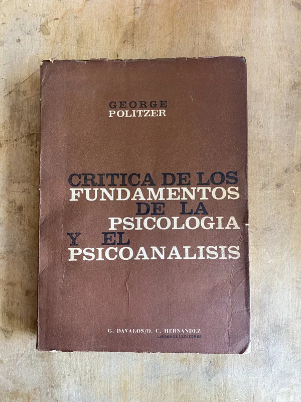 Tapa de Crítica de los fundamentos de la psicología - Politzer (p2)