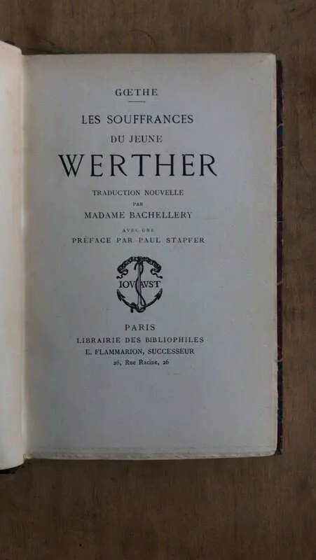 Les Souffrances Du Jeune Werther - Goethe (bb7)