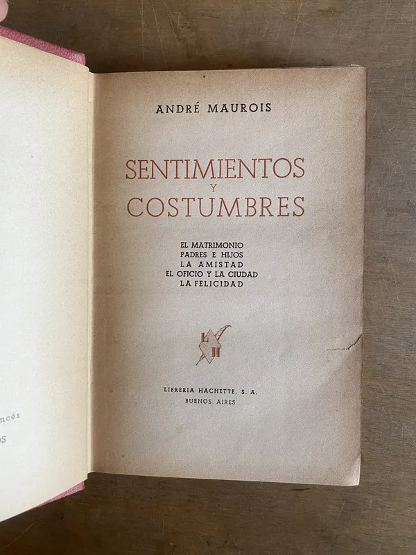 Tapa de Sentimientos y costumbres - Maurois André (3a7)