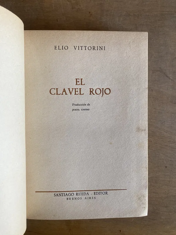 Tapa de El clavel rojo - Vittorini Elio (3a7)