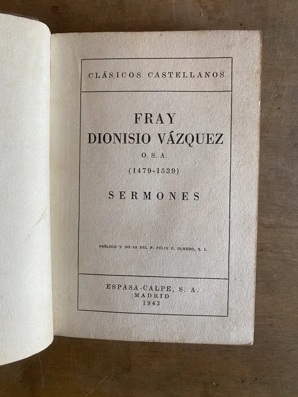 Tapa de Sermones - Vázquez Fray Dionisio (3b7)