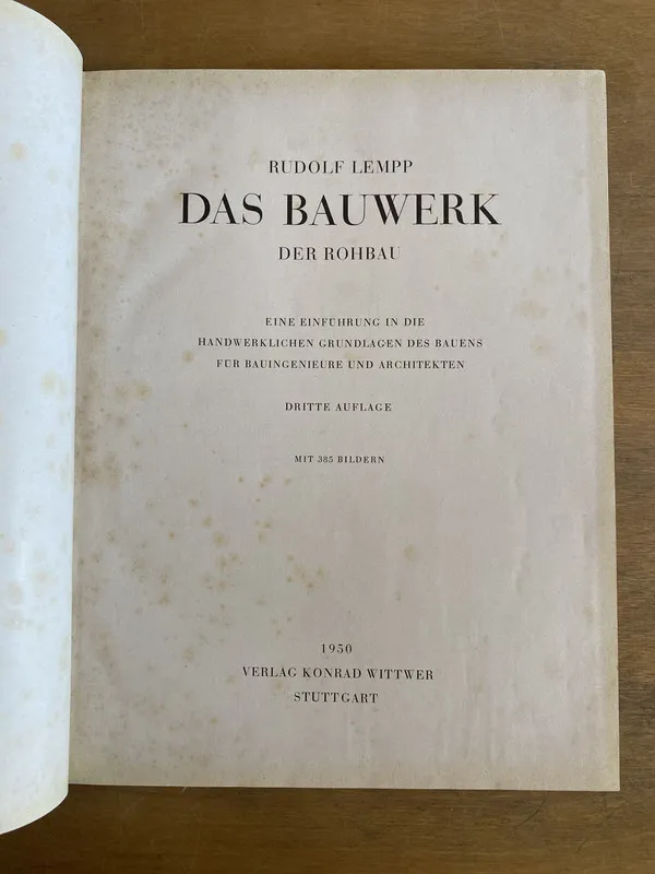 Das Bauwerk. Der Rohbau - Lempp Rudolf (2a0)