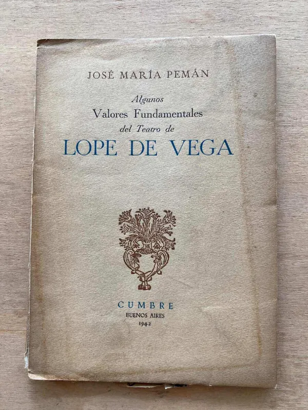 Tapa de Algunos Valores Fundamentales Del Teatro De Lope- Peman (A4)