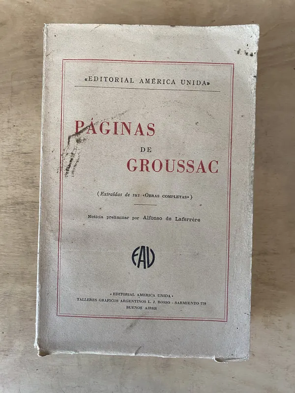 Tapa de Páginas de Groussac - Groussac Paul (b6)