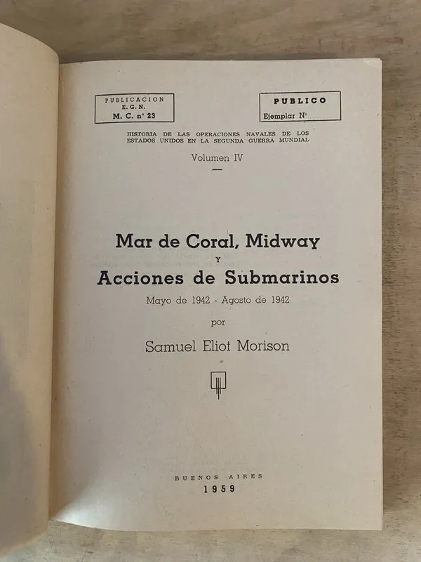 Mar de Coral Midwey y Acciones de Submarinos - Morison (b7)