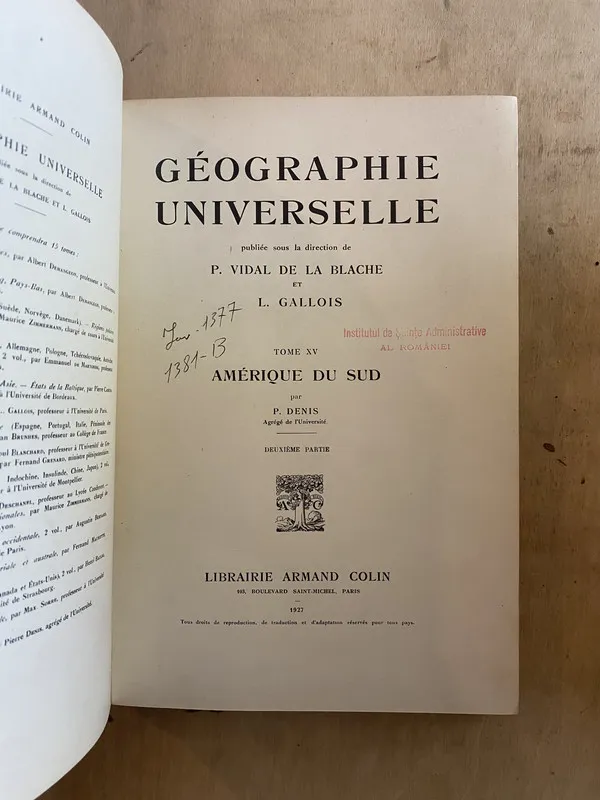 Géographie universelle - Vidal de la Blache (y6)