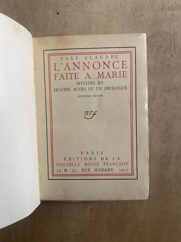 L'annonce faite a marie - Claudel Paul (z5)