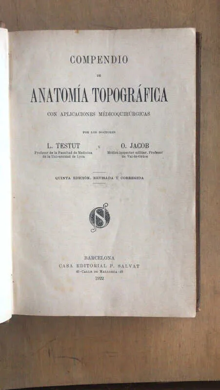 Compendio De Anatomia Topografica - Testut; Jacob (A4)