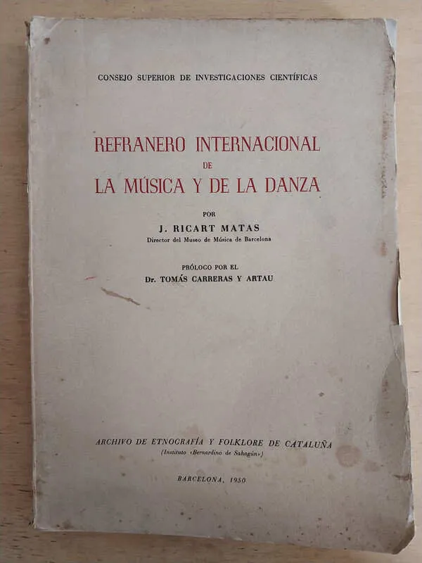 Refranero Internacional de Musica Y Danza- Ricart Matas (B7)