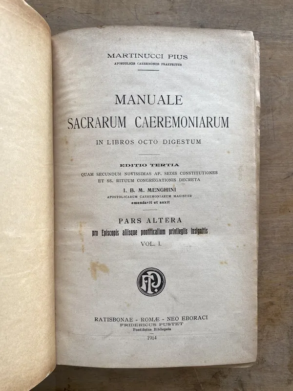 Manuale sacrarum caeremoniarum - Martinucci Pius (mm2)