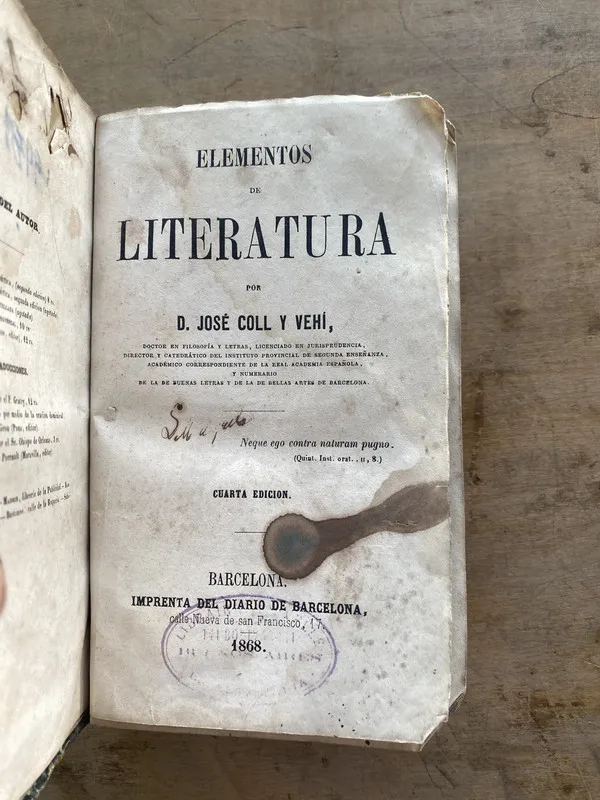 Elementos de literatura - Coll y Vehi D. Jose (nn1)