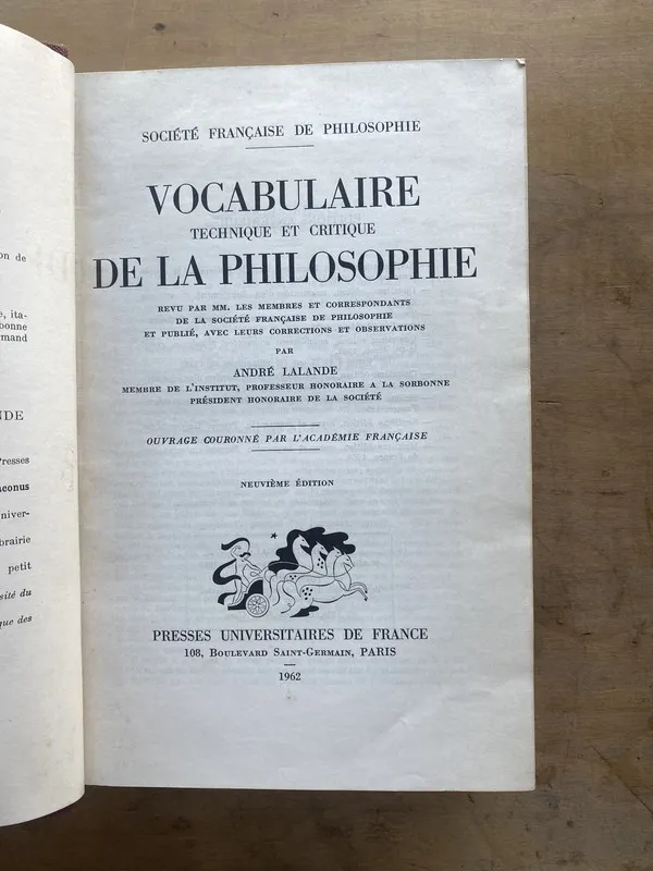 Vocabulaire technique et critique de la - Lalande (nn0)