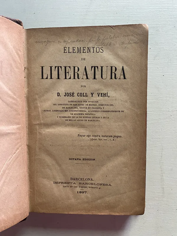 Elementos de literatura - Coll y Vehi D. Jose (4b1)