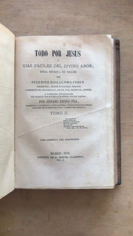 Todo Por Jesus O Vias Faciles Del Divino Amor - Faber (bb2)