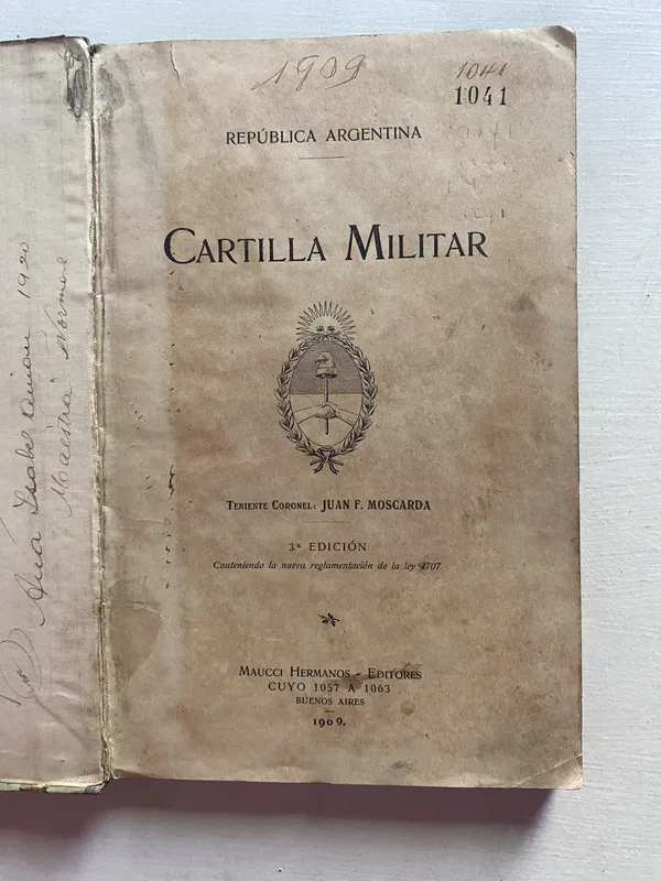 Cartilla militar - Teniente Coronel Moscarda Juan F. (4b2)