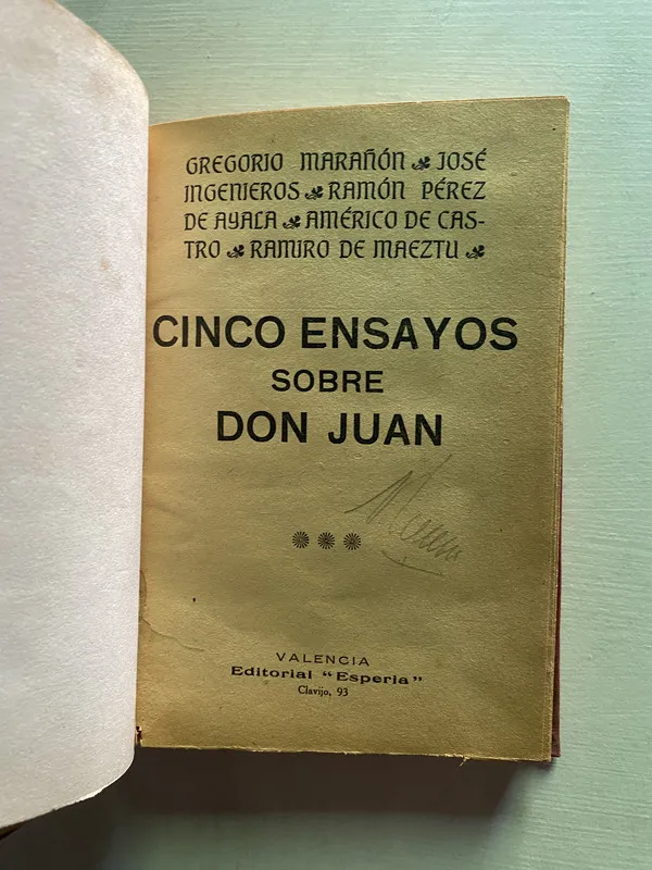 Cinco ensayos sobre Don Juan - Marañon (4b6)