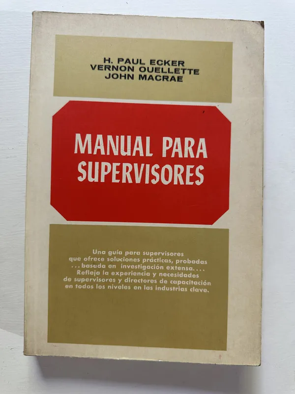 Tapa de Manual para supervisores - Ecker (4A4)