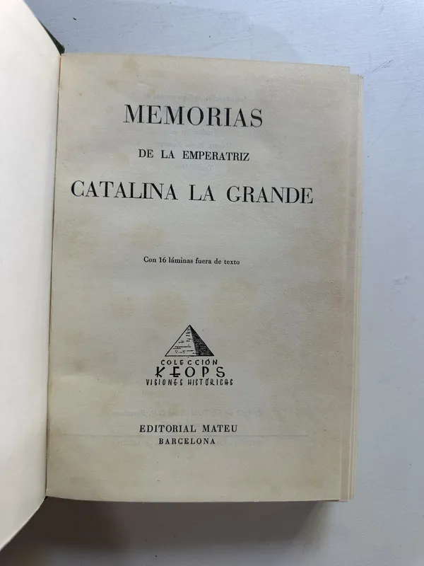 Tapa de Memorias de la emperatriz - Catalina II de Rusia (4B5)