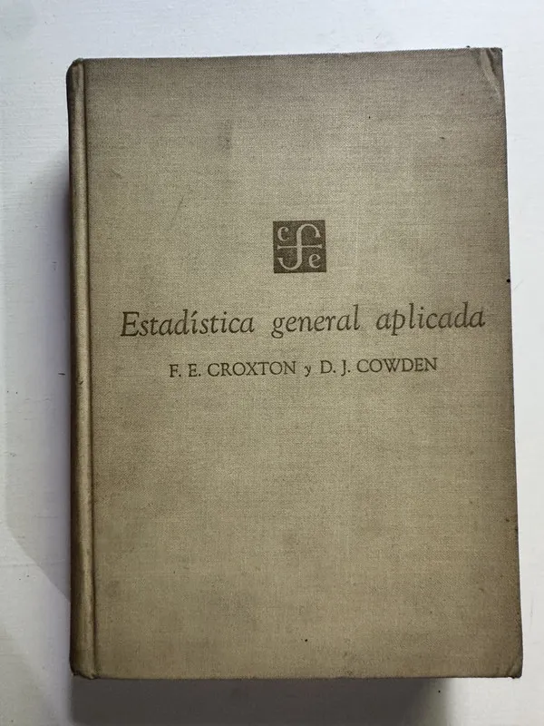 Tapa de Estadistica general aplicada - Croxton (4B5)